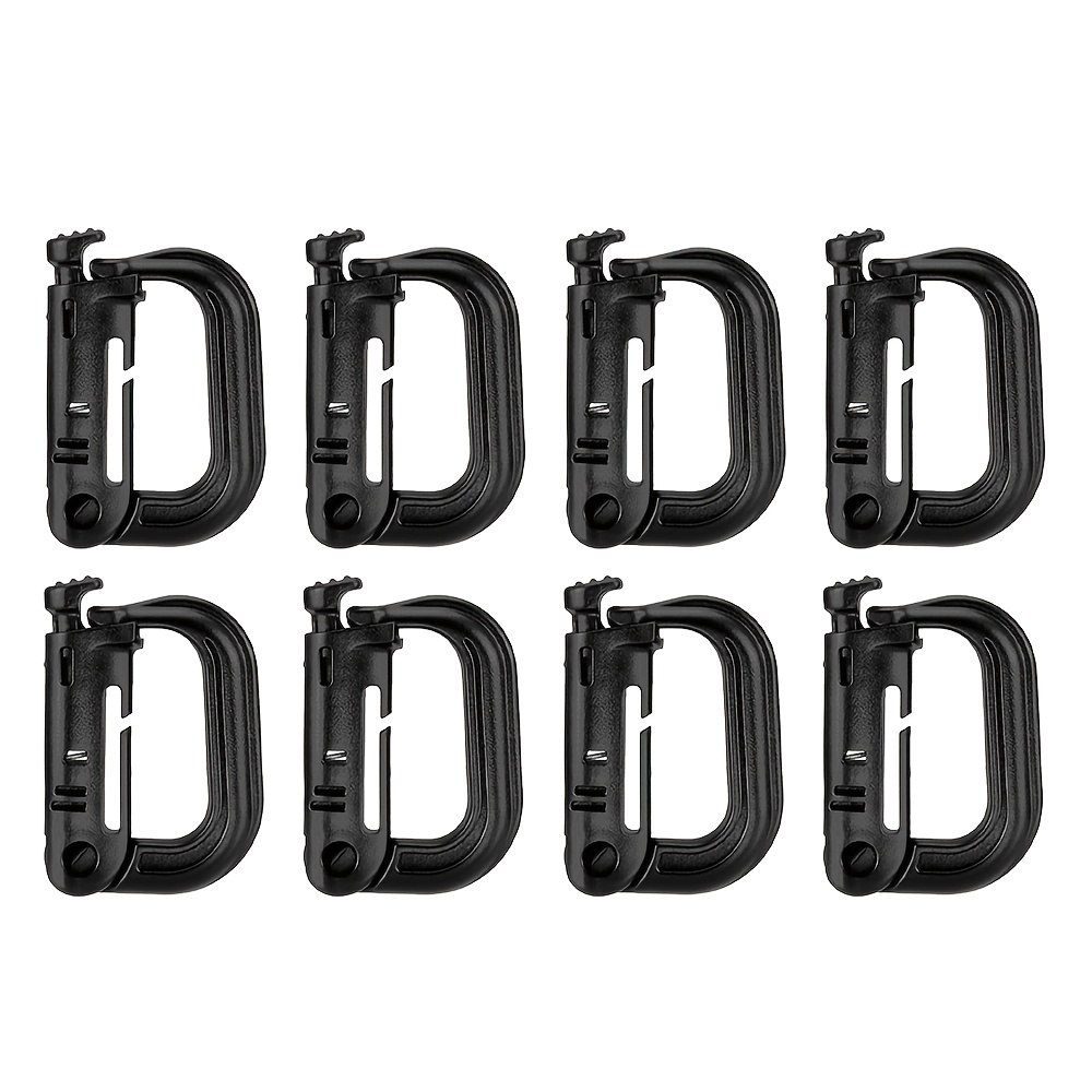 E-shop 8er-Pack Multifunktionale D-Ring -Verschlüsse für MOLLE-Gurtband mit Reißverschlusstasche