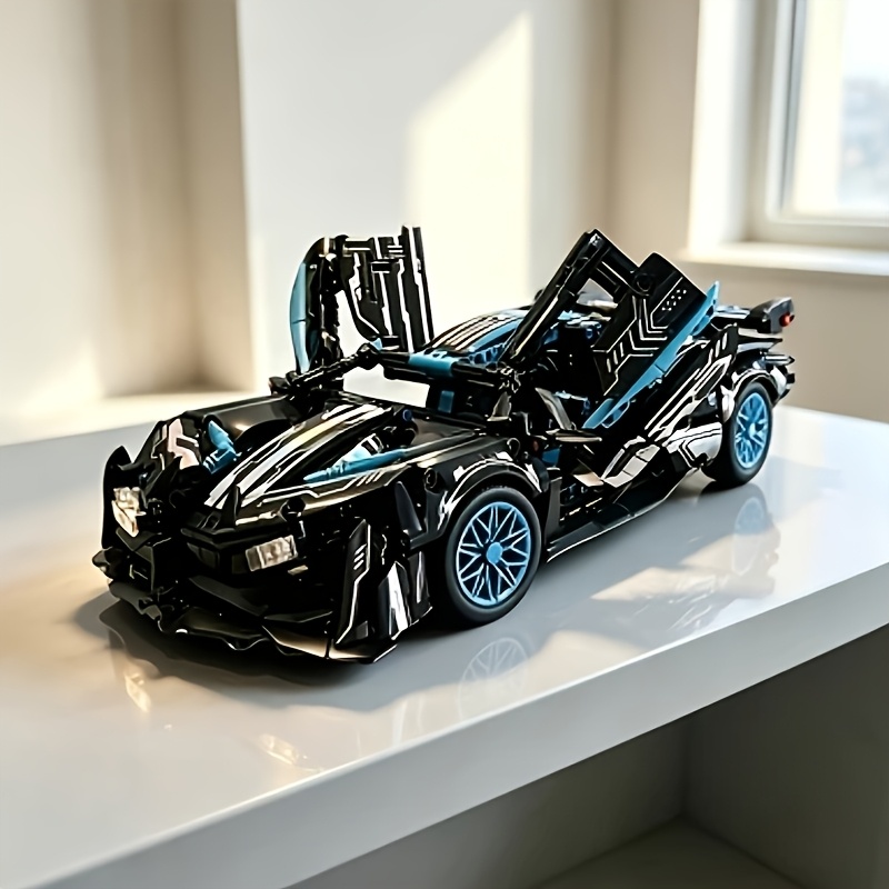 Stunning Black Sports Car Model Building Block Ornament