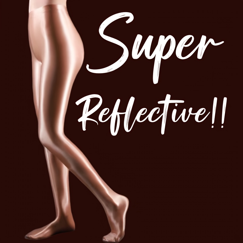 

Size Women's Tights - High Waist, Reflective Stretch Pantyhose In Black/nude, 1pc