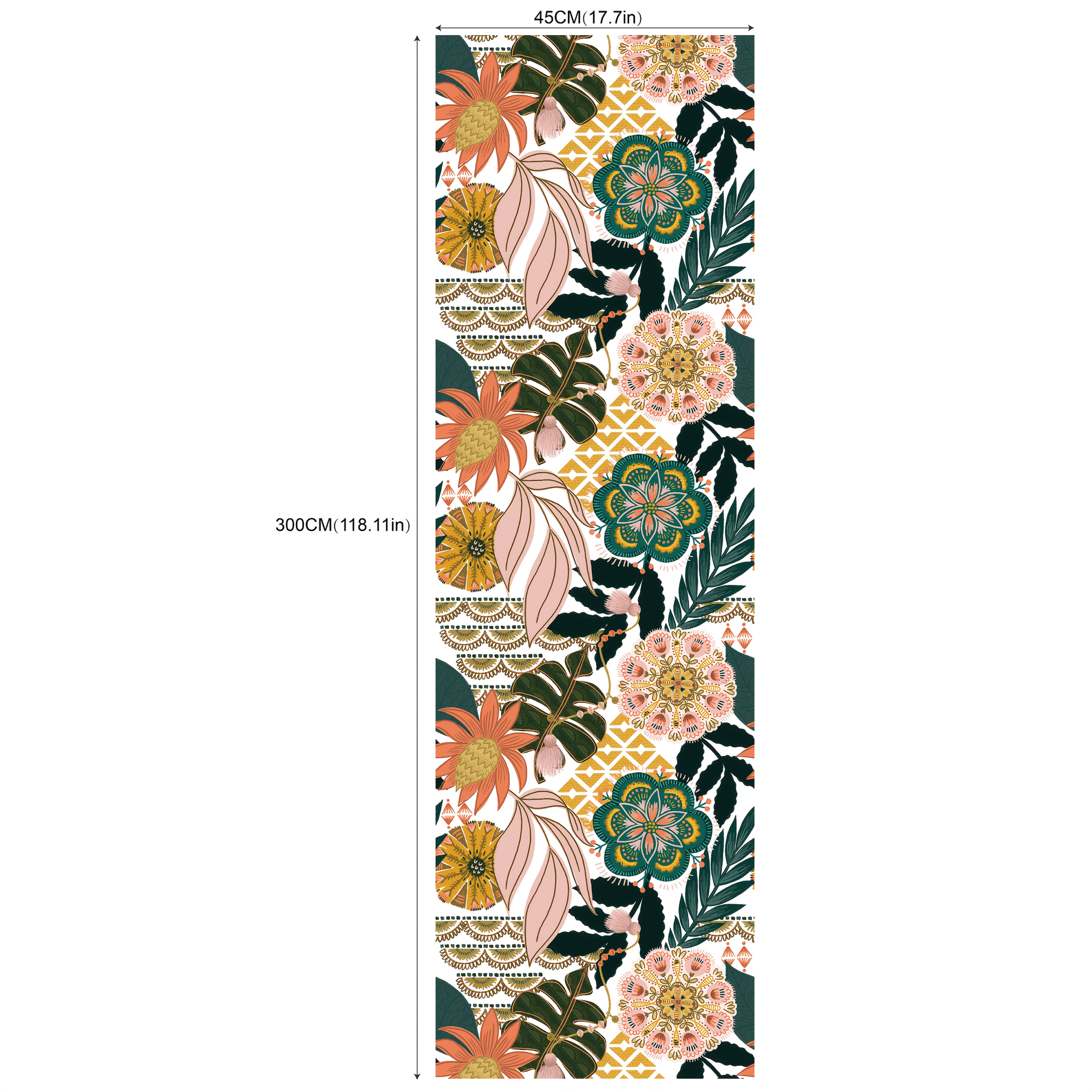 TEMU Self-adhesive Wallpaper With A Bohemian , Featuring A Multi-colored Background. This Removable Wallpaper Is Perfect For Decorating Walls In Your