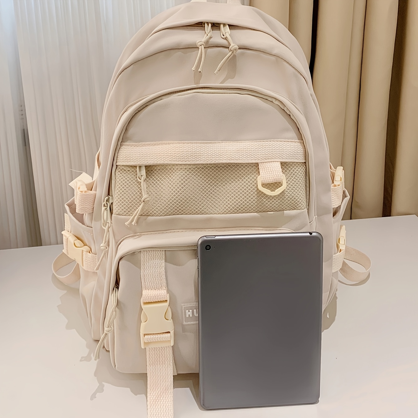 ★NOIAGO★ Nylon Over Backpack Beige adb17e07e9bf8e76a8fac3df436eb9