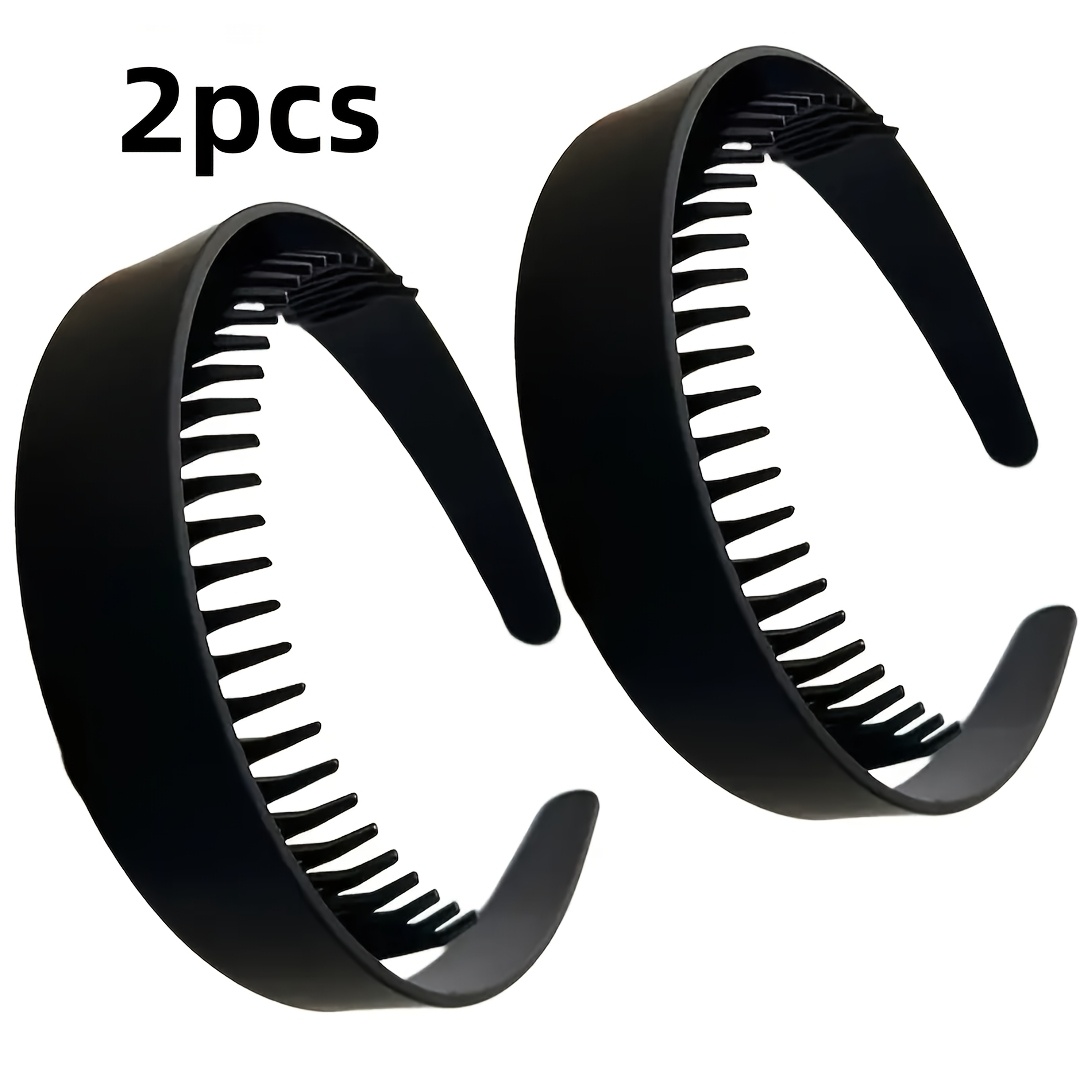 TEMU 2/3pcs Nouveau Large Facile Dents Anti-Dérapant Bande Largeur des Dents Bande Latérale Cheveux Bande de Presse Cheveux Lavage Visage Sable Bande