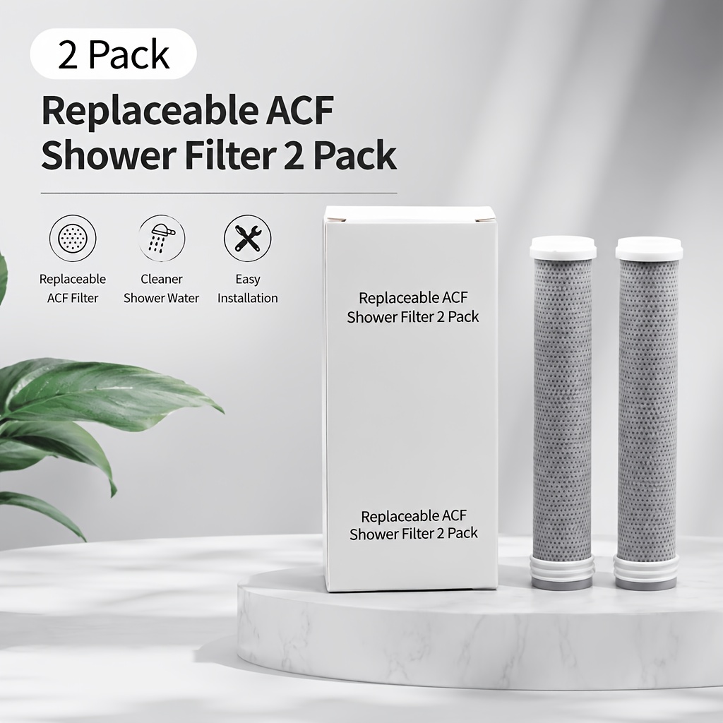 TEMU Replacement Filter For Showerhead, Activated Carbon Filter, , Reduces Odor And Impurities, Skin, Easy Twist Install, Lasts 2-8 Weeks Each, 2pcs