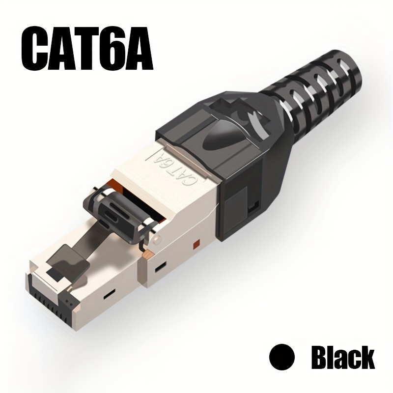 E-shop Zoerax . RJ45 Cat6A Stecker Werkzeuglos Werkzeuglose RJ45 Plug Wiederverwendbar Schirmung für Ethernet Kabel 10Gbps POE