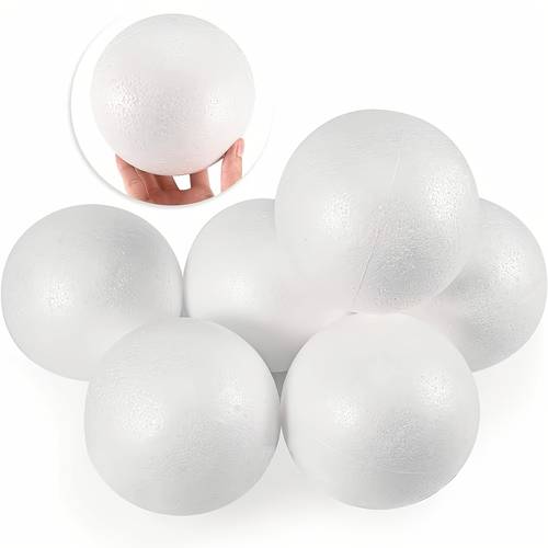 6pcs 6 inch white polystyrene foam balls lightweight suitable for diy solar system models wedding decorations christmas ornaments for party decorations paintable foam spheres for home art hanging ornaments