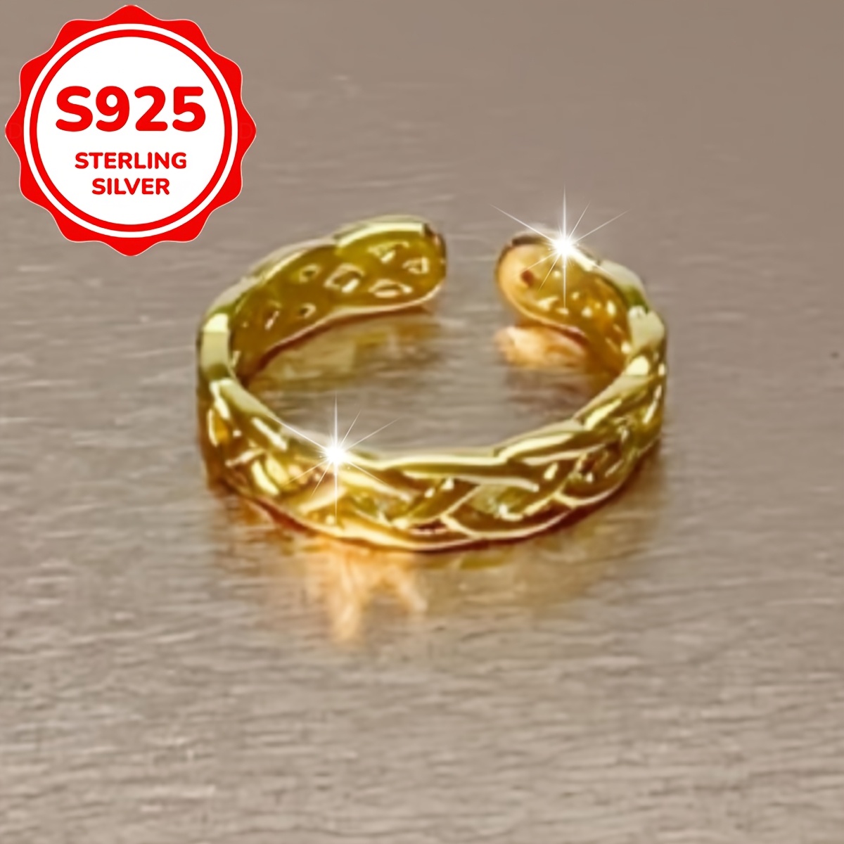 Women's S925 Silver Celtic Knot Open Toe Ring, Best Friend Gift