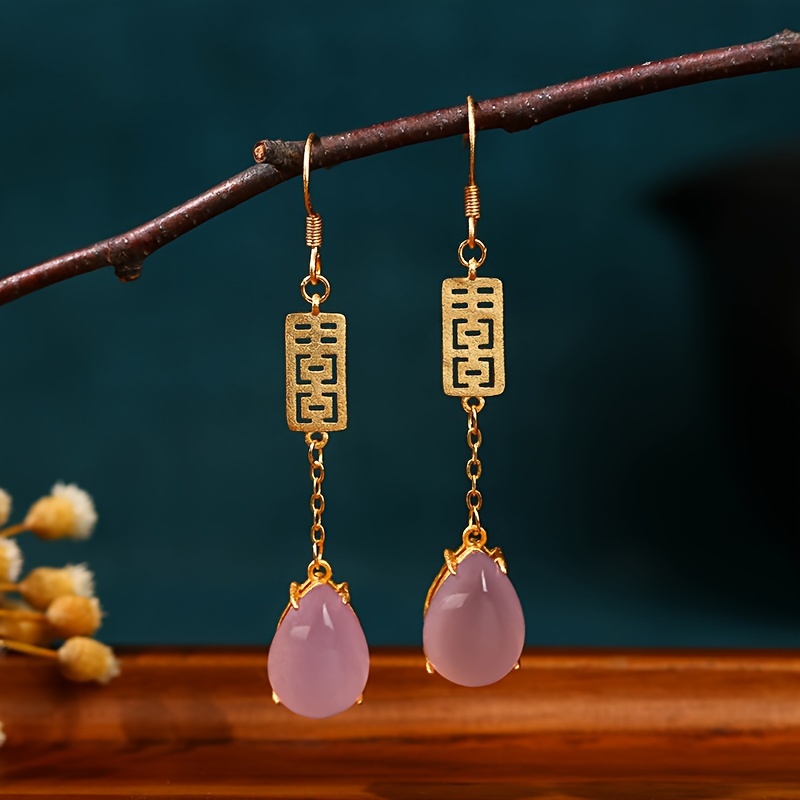 

1 , & Ethnic , Drop Earring, Drop Stone Pendant, Temperament For & ,