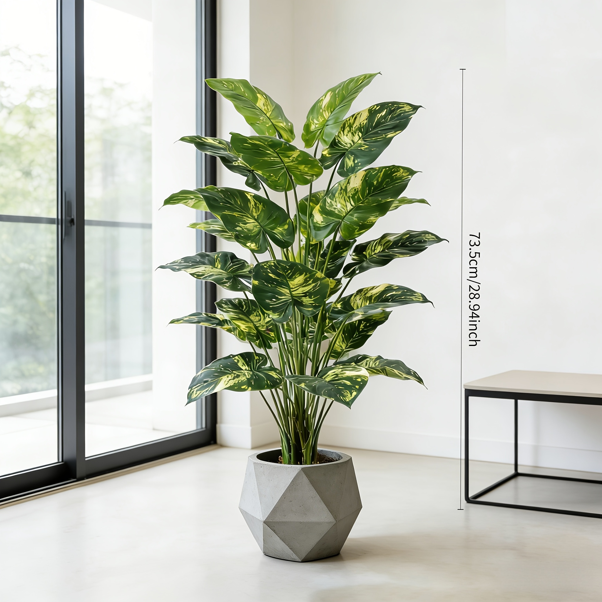 1pc 18-leaf Large Tropical Artificial Plant | High-quality Plastic Material, Maintenance-free and Easy to Care for | Suitable for Indoor and Outdoor Use: Home, Office, Hotel, Wedding, and Landscape Decoration | Ideal for Easter, Mother's Day, St.