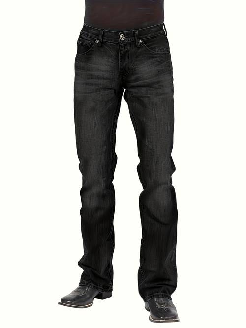 mens casual jeans loose stretch trousers