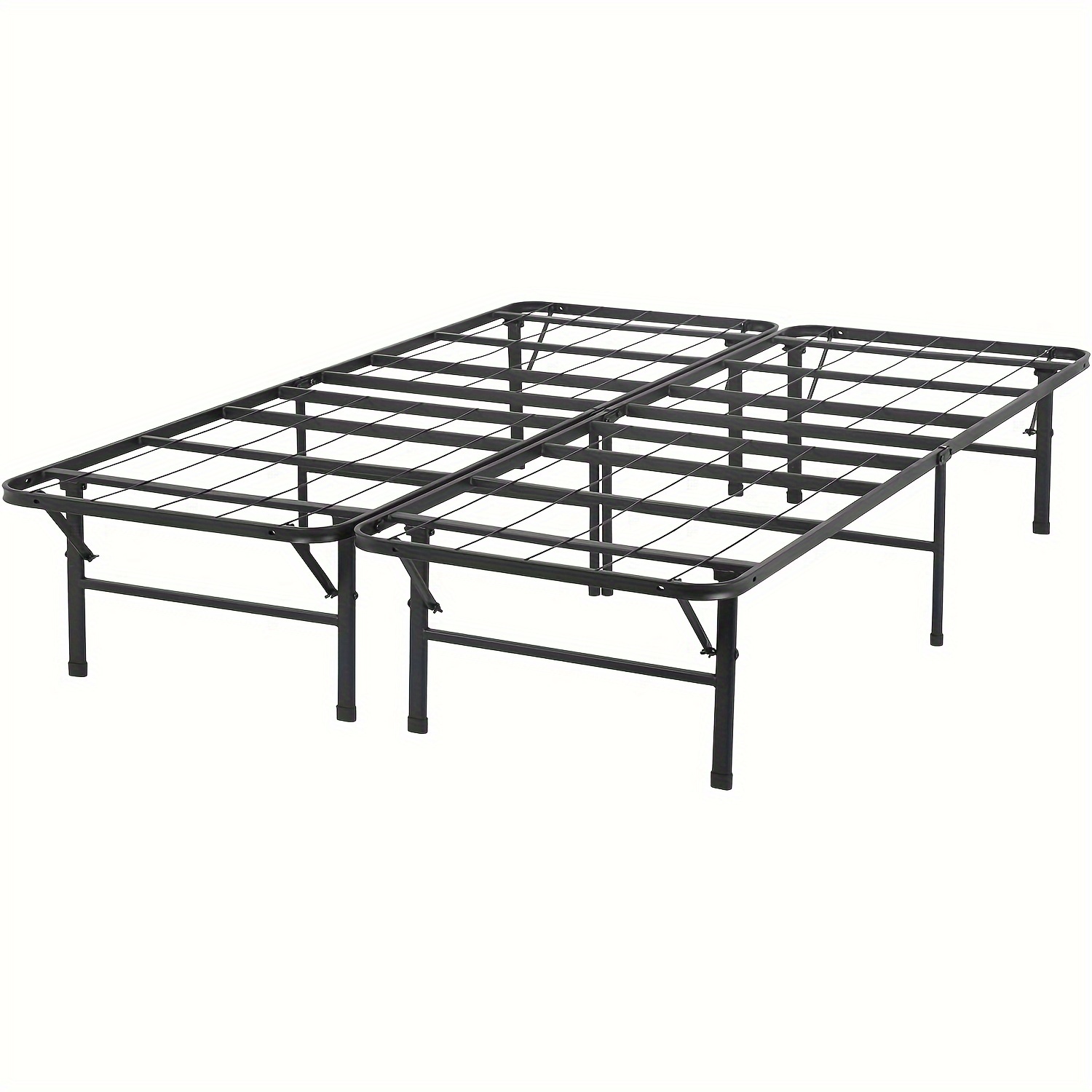 

Folding Bed Frame Metal Platform Bed Frame Twin Full Queen King Size 14.2 Inch Mattress Foundation Classic Heavy Duty Steel Slat Easy Assembly Noise-free For Home