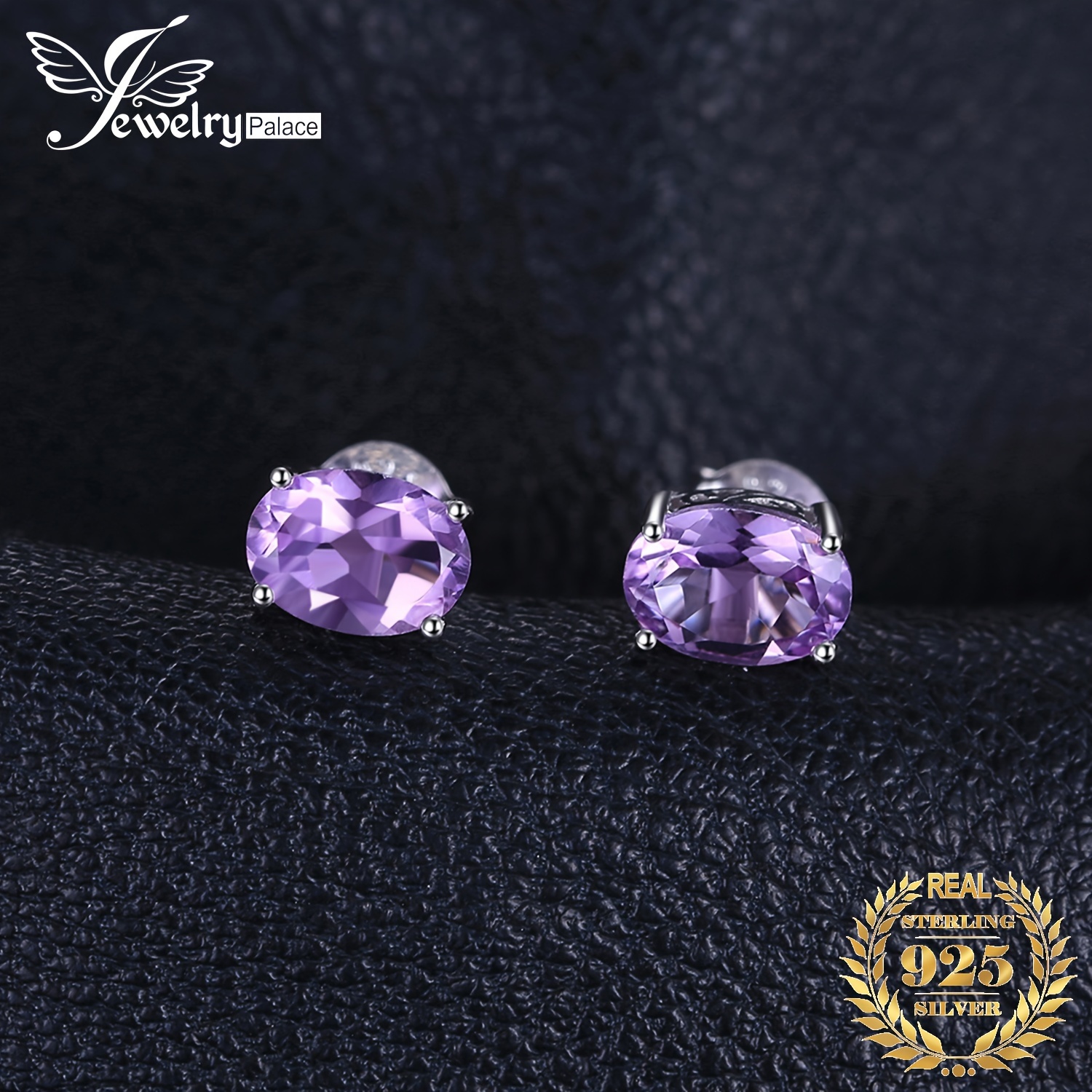 

1pair 925 Sterling Silver Simple And Luxury Multi- Oval Cut Natural Amethyst Citrine Peridot Silvery Stud Earrings For Women For Girl For Prom Party Banquet For Daily Decoration Fine Jewelry