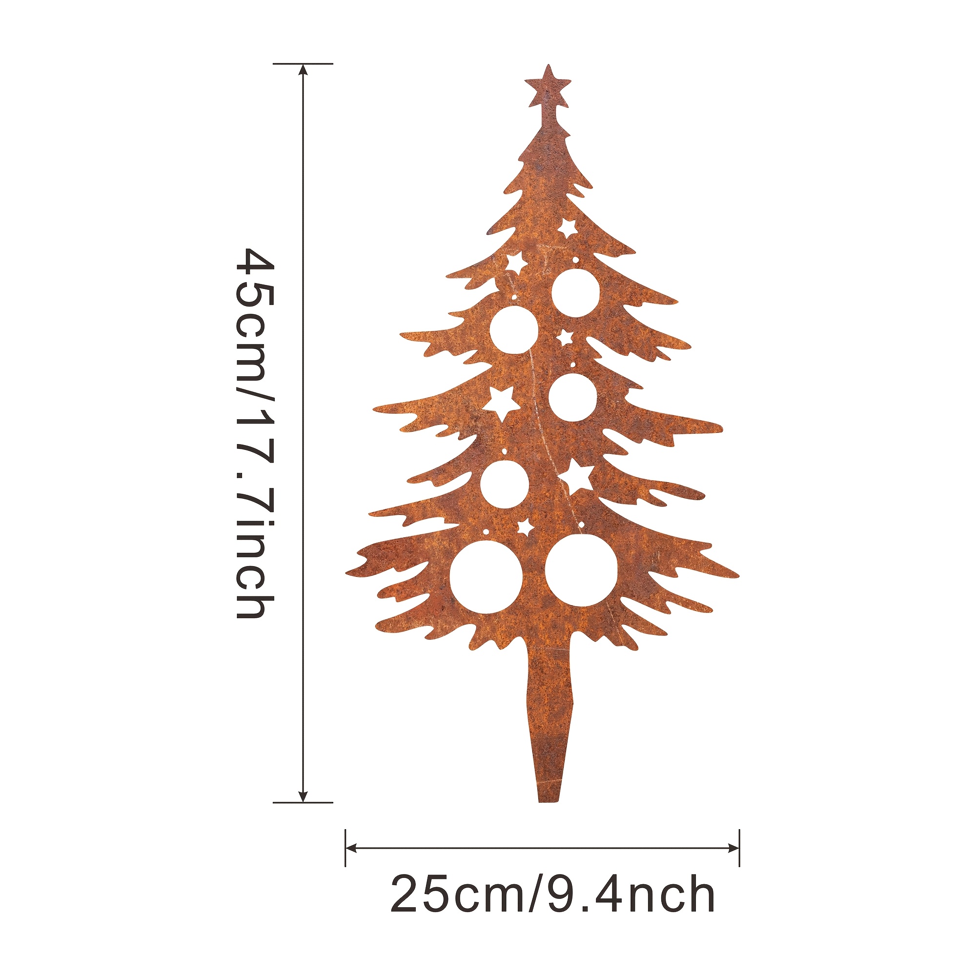 TEMU Piquet de jardin en métal de sapin de Noël, décoration extérieure de style ferme, piquet de décoration de pelouse de Noël, décoration de jardin