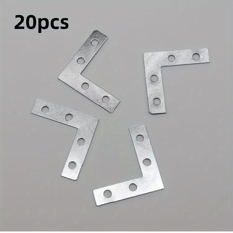 TEMU Lot de 20 équerres d'angle de L argentées, petite équerre d'angle décorative en fer, convient pour , en métal, 'angle de support plat, support