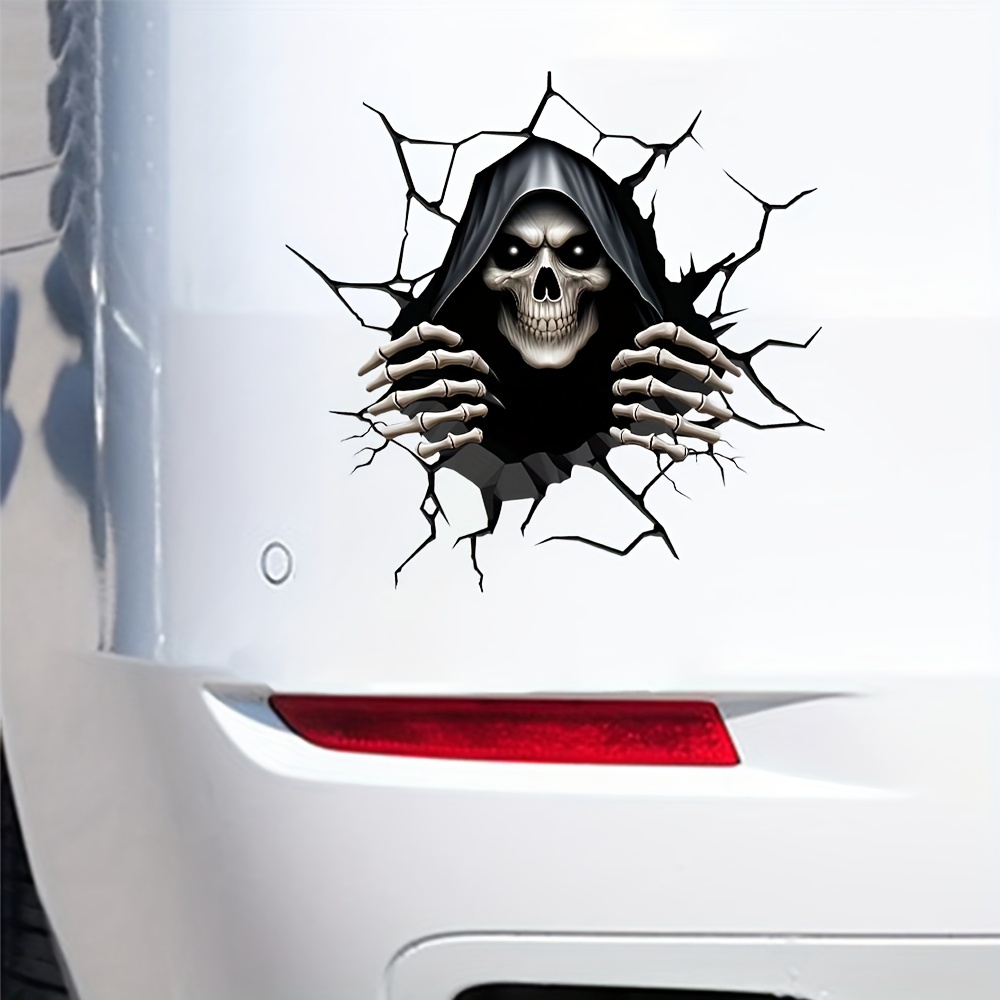 flat sticke2D Horror Skull Car Sticker