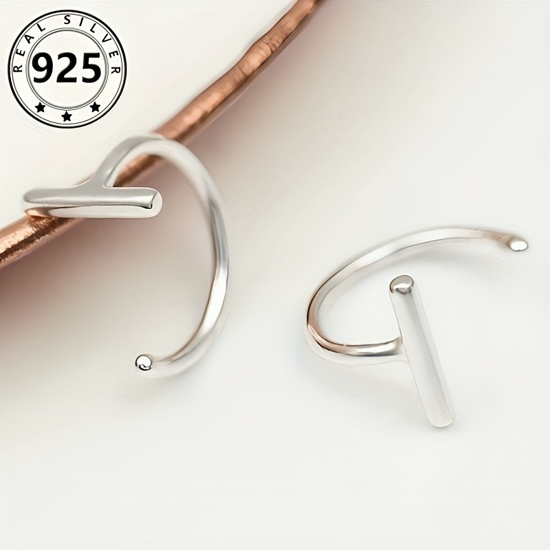 

Tiny 925 Sterling Silver Hypoallergenic Stud Earrings Elegant Leisure Style Trendy Female Ear Decor For Daily Casual