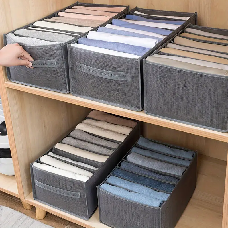 2 Organizer Per Vestiti Con Griglie - 36x25x20cm, Pieghevoli E Lavabili | Per Guardaroba E Cassetti - Foto 7