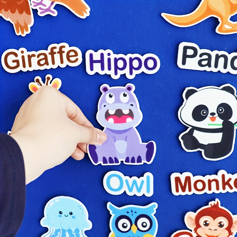 52pcs Animal Felt Teaching Aids for Interactive Learning