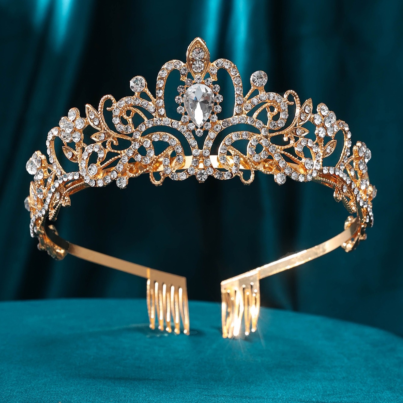 TEMU Diadème de Mariée Couronne Reine pour Femmes - Accessoire Élégant pour Princesse, Occasions Spéciales, de Beauté et Événements Formels - avec