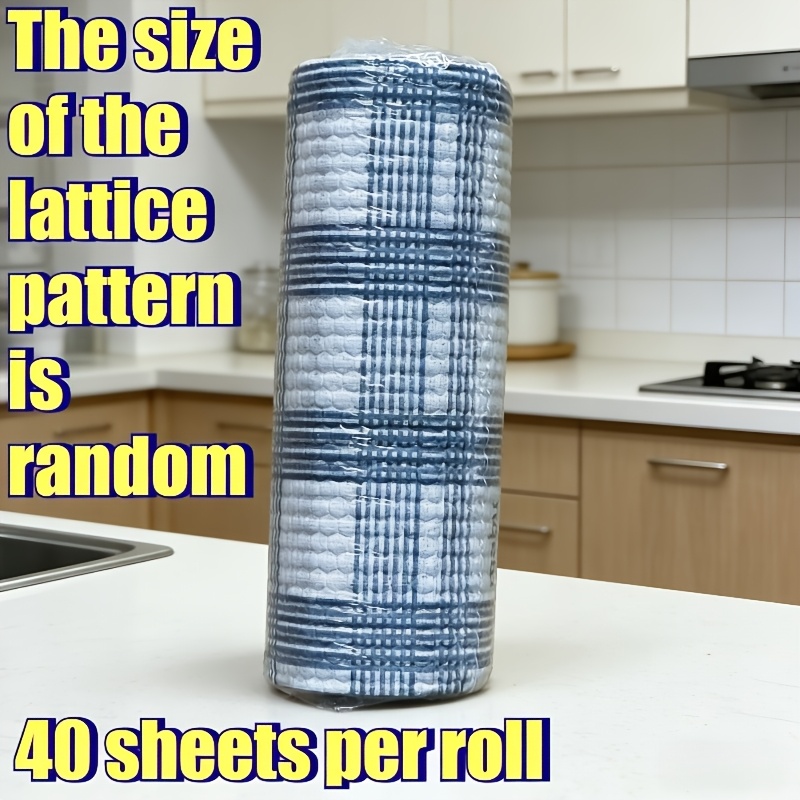 Image of 40pcs Japanese-style Lazy Cleaning Cloths, Dual-use Wet And Dry, Household Cleaning Kitchen Paper Towels, Disposable Dishwashing Cloths For Home Use