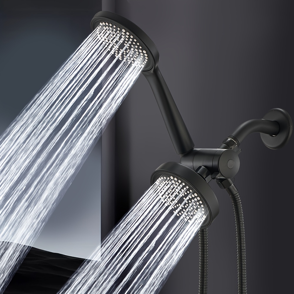 High-Pressure Rain Showerhead, Dual Handheld System Kit
