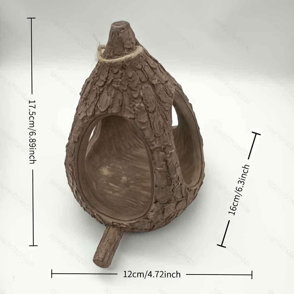 Image of Natural-looking Hanging Bird Feeder With Perch, Weather-resistant Resin Bird Feeder, Outdoor Bird Food Container, Suitable For Gardens, Courtyards, And Patios, A Great Gift For Bird Lovers