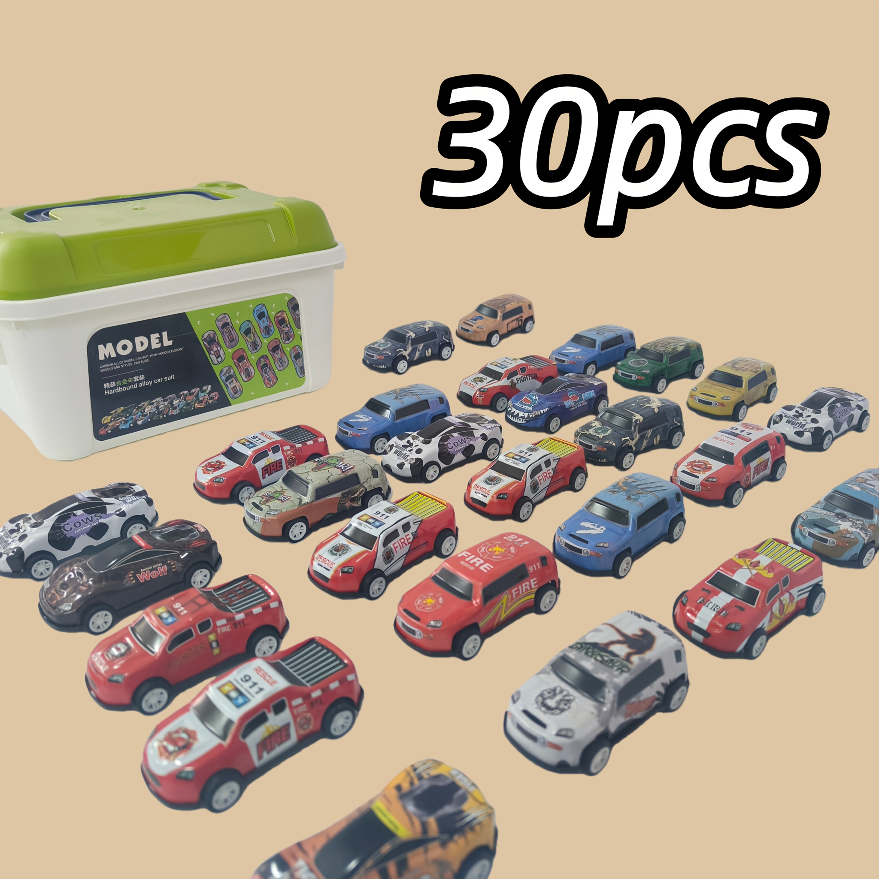 /50pcs Mini Car Set, Including Trucks, Police Cars, And Race Cars - Durable Model Toys, Suitable For Boys' Birthday Party Games, Play, And Collection (gifts).