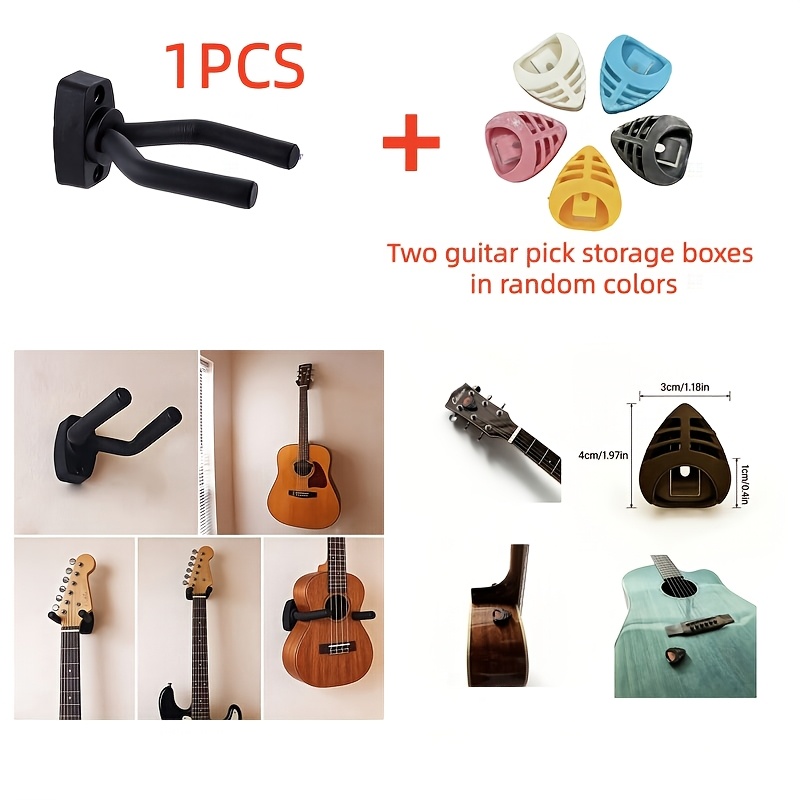 TEMU Un supporto a parete per chitarra e una scatola porta plettri a forma di cuore, progettato per risparmiare , e durevole, facile da installare e