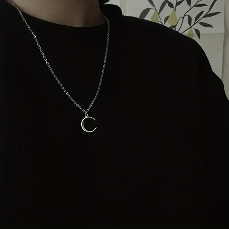 elegant minimalist   necklace sleek iron pendant with polished   non plated metal chain for   look formal accessory versatile accessory sleek metal