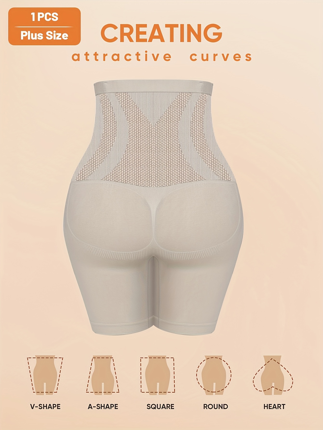 MIOTAN Women'S Plus Size High-Waist Shaping Shorts - Breathable Mesh Nylon, No Padding, High Support Butt Lifting & Tummy Control, Solid Color, 1XL-5XL, Underwear, Sleek Underwear, Comfortable Fit