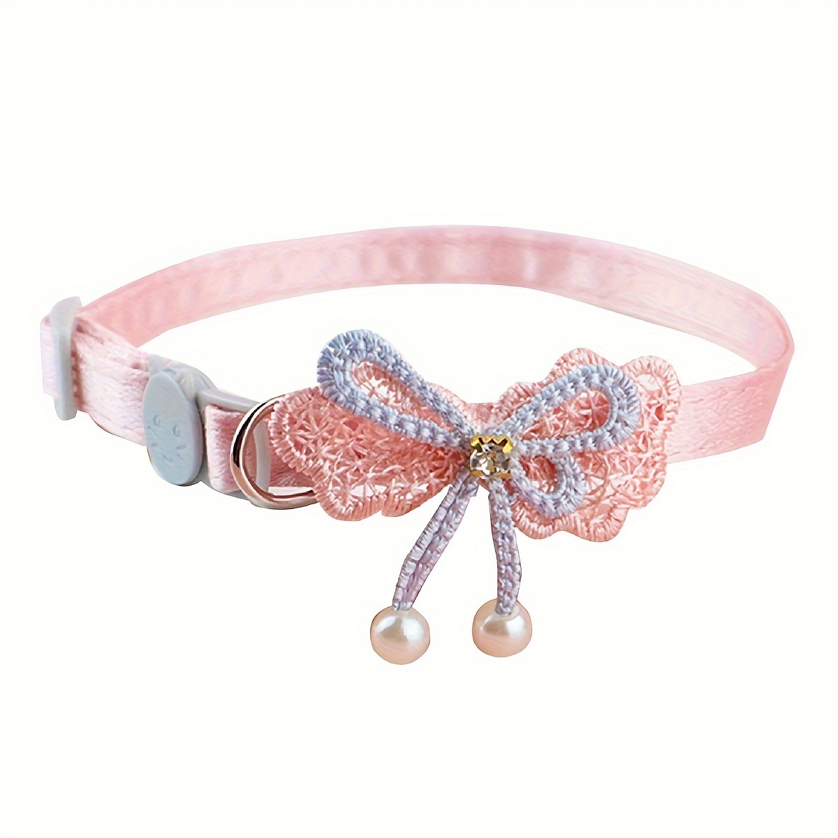chic adjustable cat collar with lace bow tie soft comfortable polyester for everyday party wear Product details 6