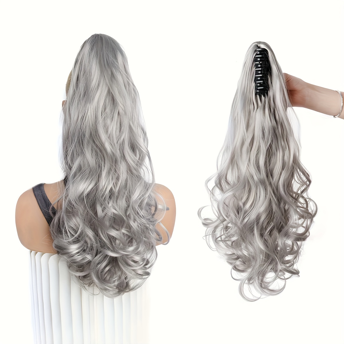 TEMU Lange Golvende Paardenstaart Klem Pruik voor Gemakkelijk , Elegante Dagelijkse Haaraccessoire