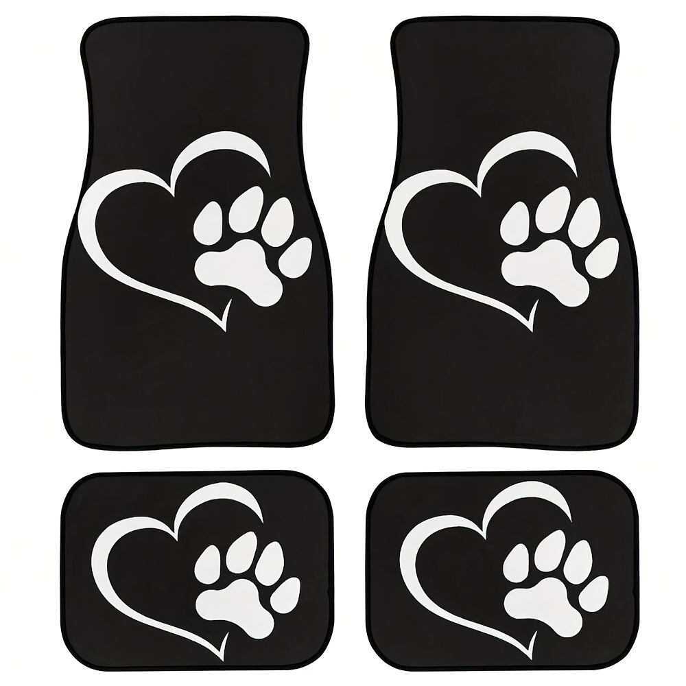 Image of 2pcs/4pcs Cartoon Dog Paw Car Foot Pad: Universal Anti-slip Protection & Dust-proof Car Accessories For Front & Rear Seats