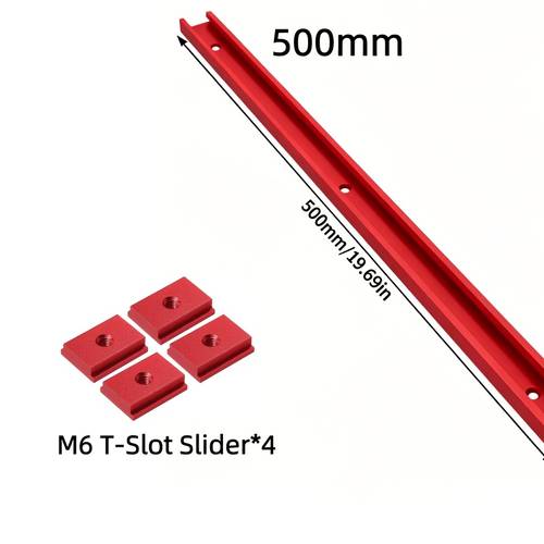 woodworking 500mm aluminum alloy t track m6 slider set is accessory of table saw and woodworking table used to build fixtures fences push handles and other to precise cutting and positioning