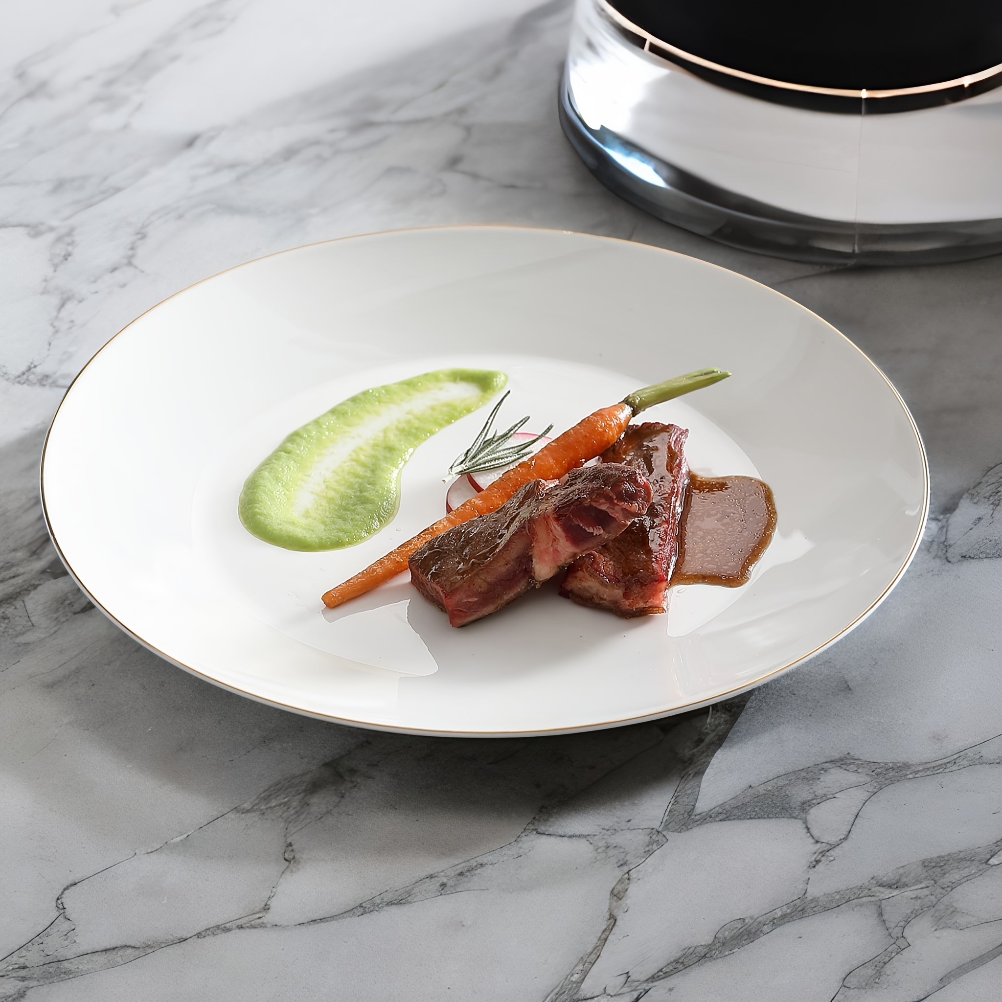 white dinnerware set 32 pieces plates bowls sets gold rim Temu