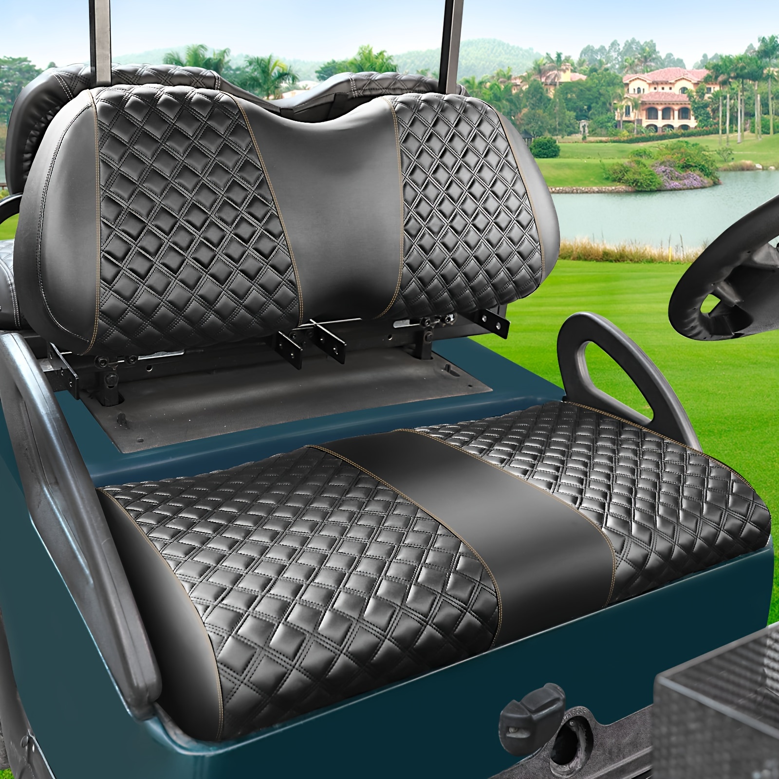   universal golf cart seat covers for     deluxe pu material uncharged     thanksgiving christmas halloween fathers day gifts
