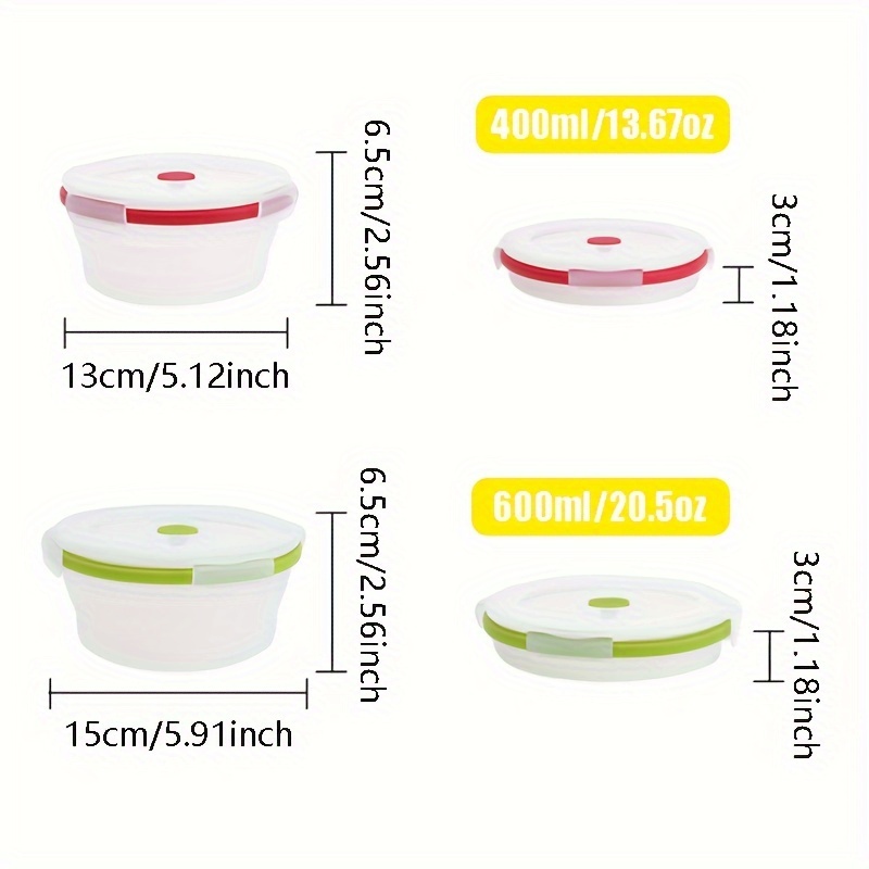 wileqep Folding Silicone Lunch Box Microwave Baking And Heating