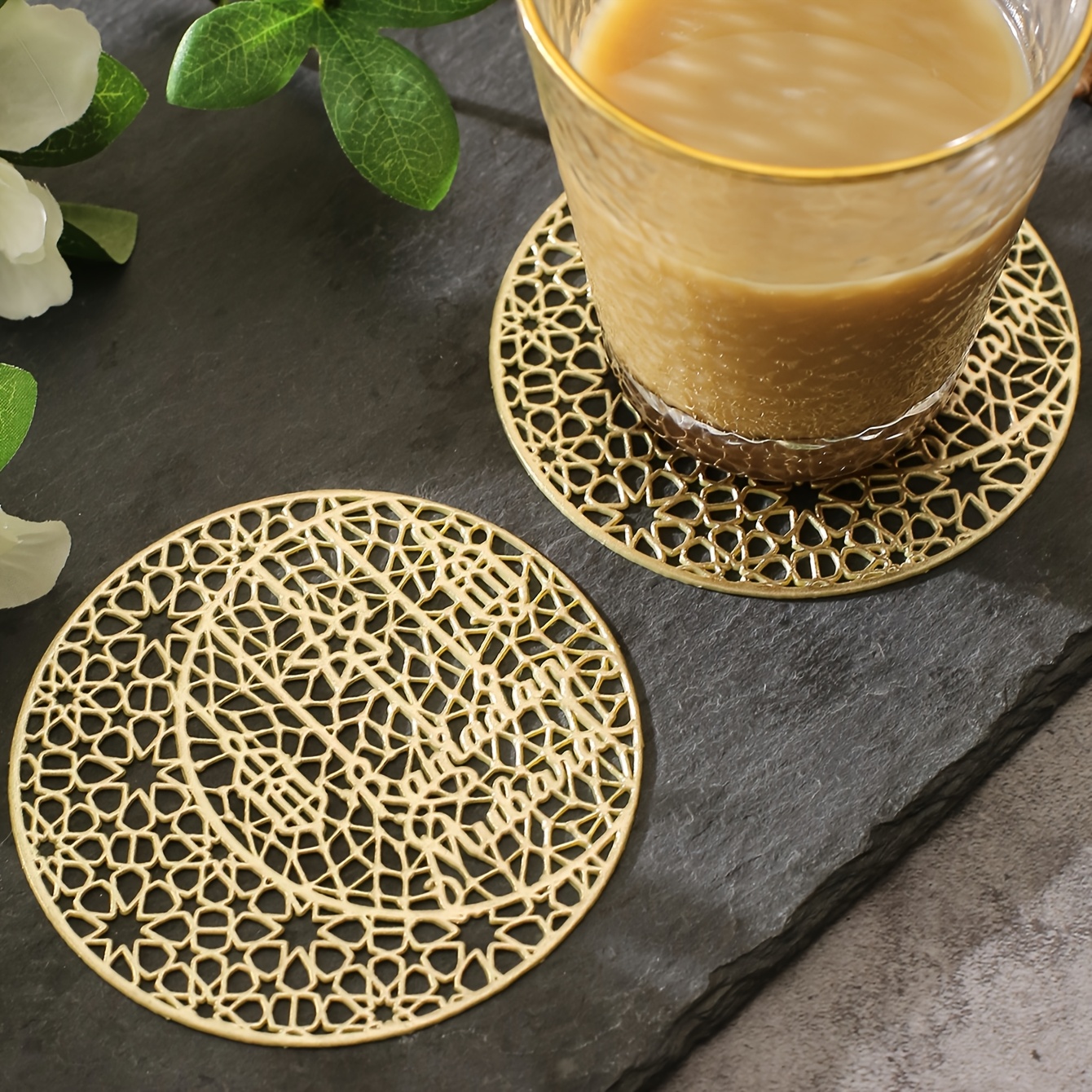 

6pcs, Ramadan Coaster Insulation Mat, Eid Al-fitr And Eid Table Decoration Coaster