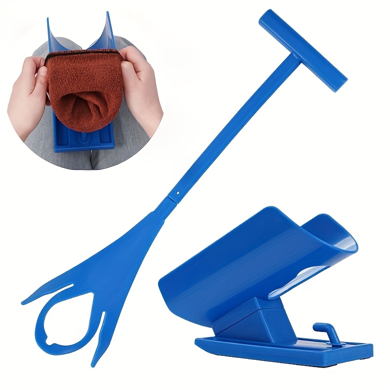 

Blue Plastic Sock Aid Tool With Support Base - Ideal For Elderly, Pregnant, & Disabled - Gift For Thanksgiving & Christmas