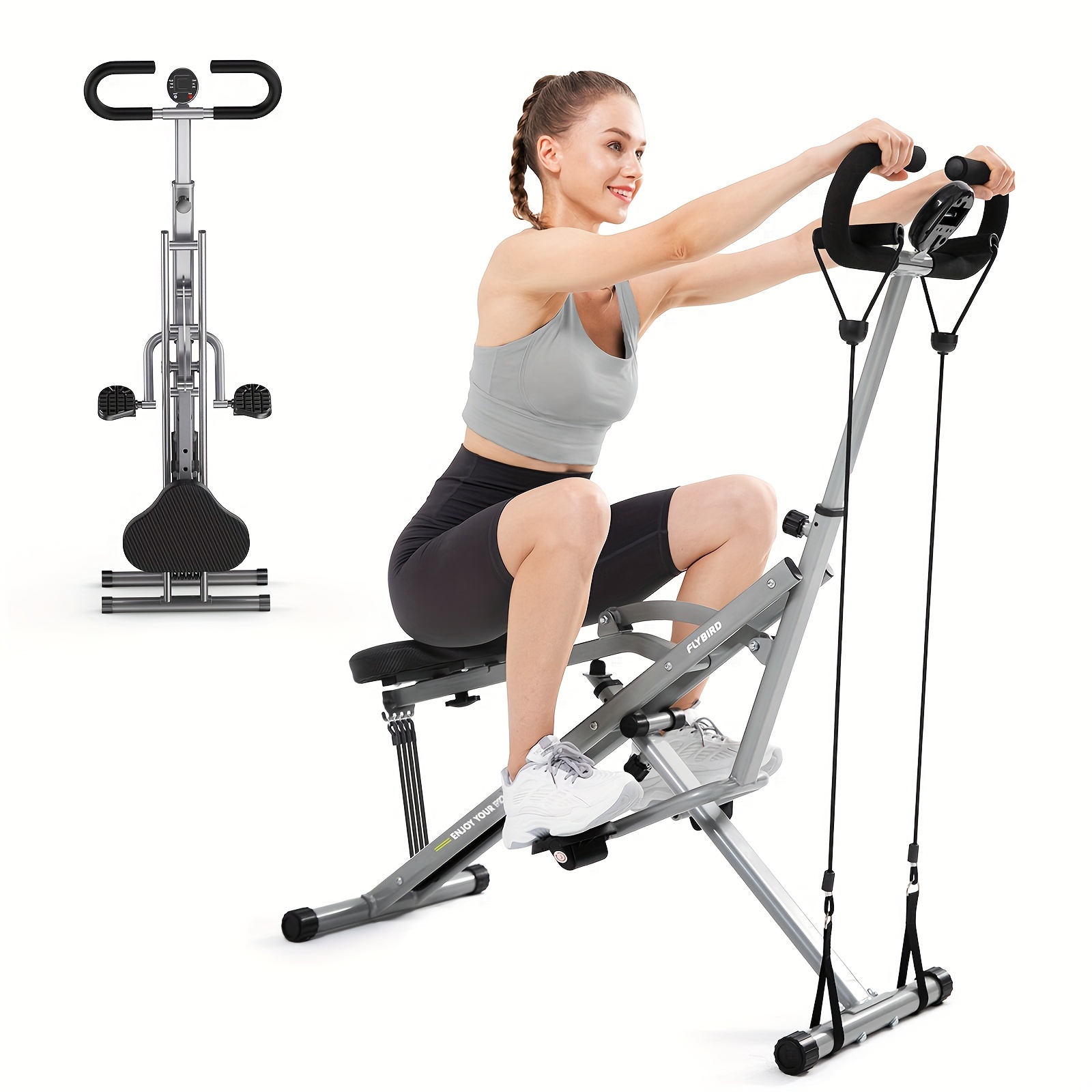 

Pink Squat Machine For Home, Exercise Machine, 330lbs Foldable, Adjustable 4 , Ride & Rowing Machine For Glutes Butt Thighs, Ab Back/leg Press Hip Thrust