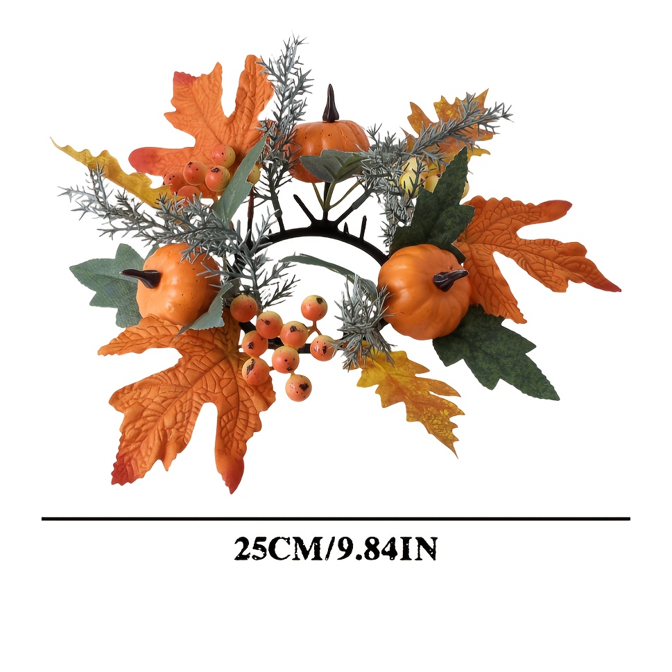 Décorations D'automne Citrouilles Et Feuilles - Centre De Table Halloween Thanksgiving, 20x29 Cm - 11