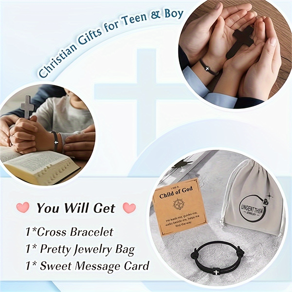 Men's Braided Rope Cross Bracelet