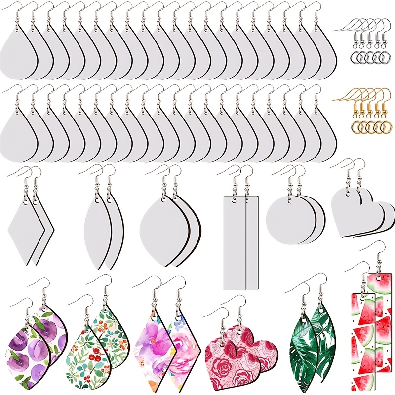 

260pcs Diy Earring Making Kit - Sublimation Heat Transfer Teardrop & Heart Charms, Double-sided Prints For Jewelry Crafting, Alloy Material - Gift Set