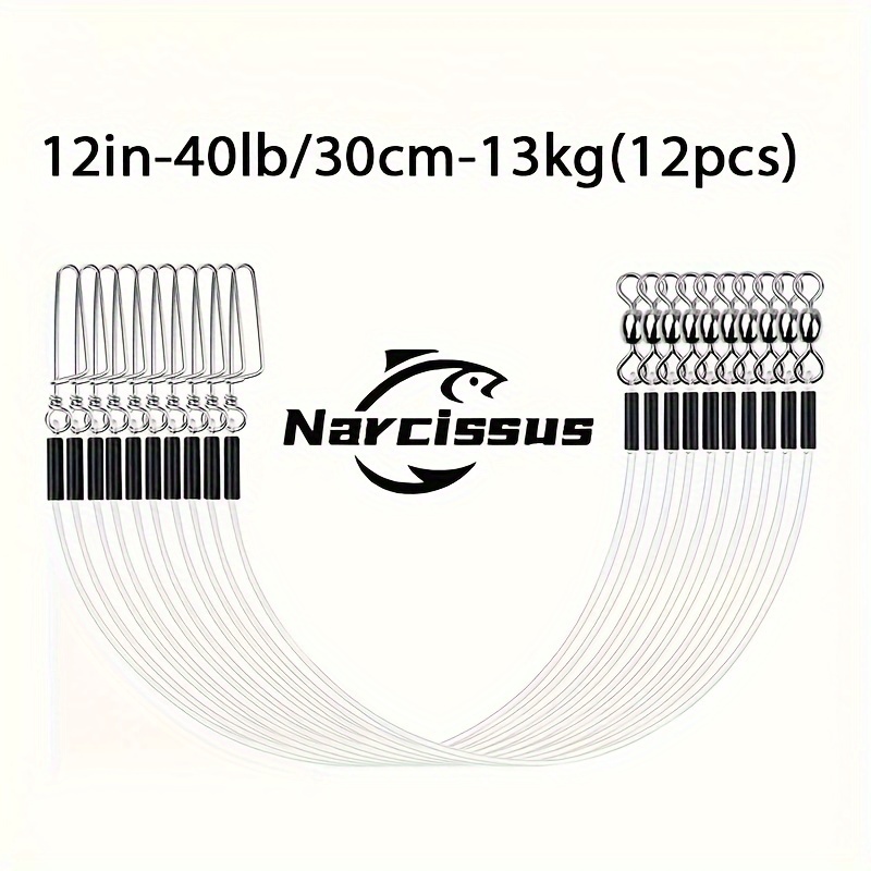 Image of 6pcs/12pcs High Strength Fluorocarbon Fishing Leader Line With Swivels And Snap Kits - Invisible And Perfect For Saltwater And Freshwater Fishing