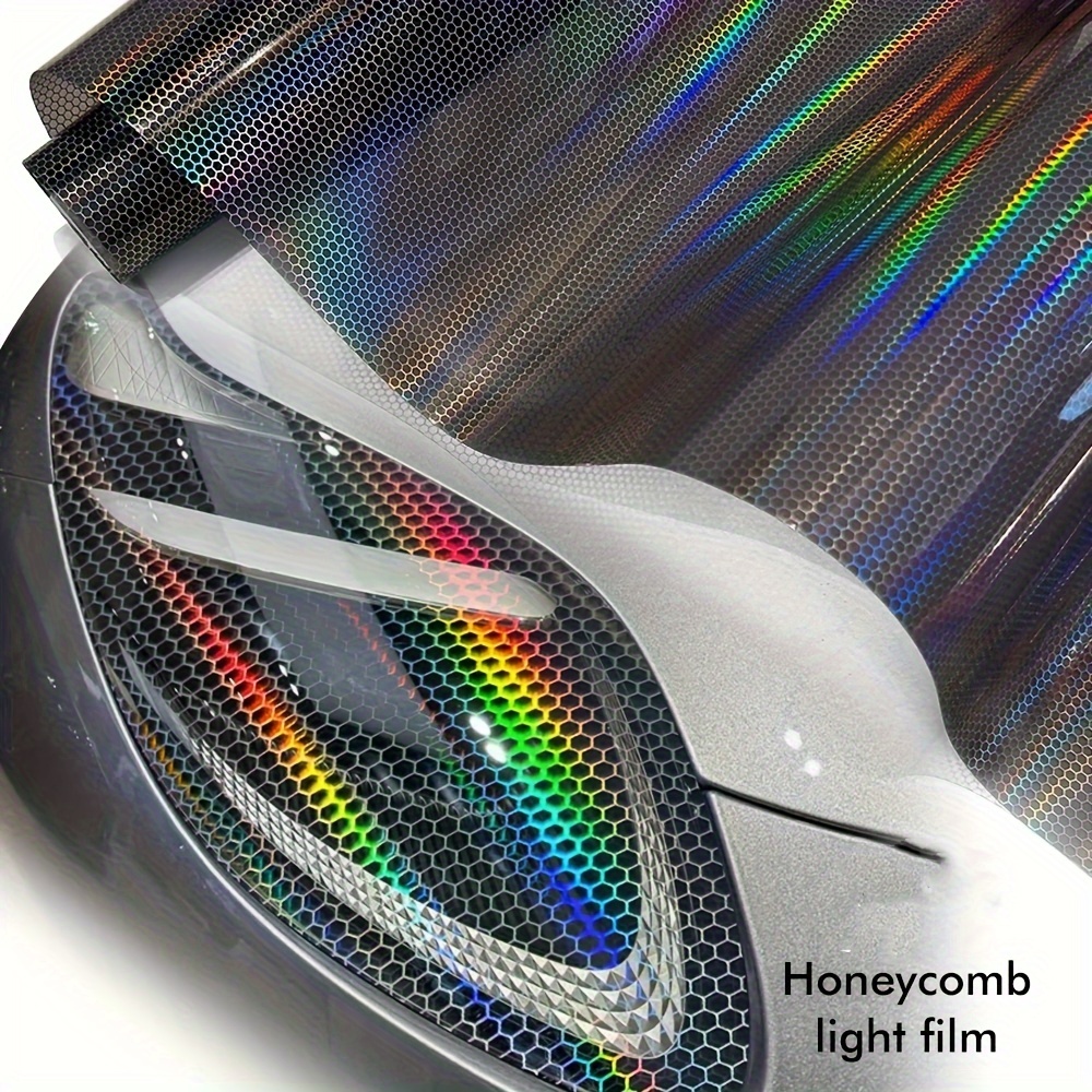 

Honeycomb Pattern Pvc Light Film, Vinyl Wrap Sticker For Car Headlights Taillights Fog Lights, Waterproof Adhesive Film, 30x100cm