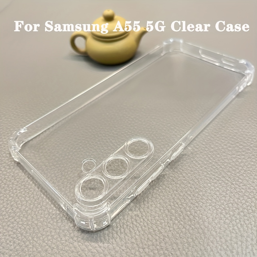 

For Samsung A55 Case 5g Thickened Shockproof Clear Soft Tpu Phone Case Transparent Back Cover 6.6" Sm-a556v, Sm-a556u Funda For Samsung Galaxy A 55 Cases 4 Corners Against Falls Lens Protection