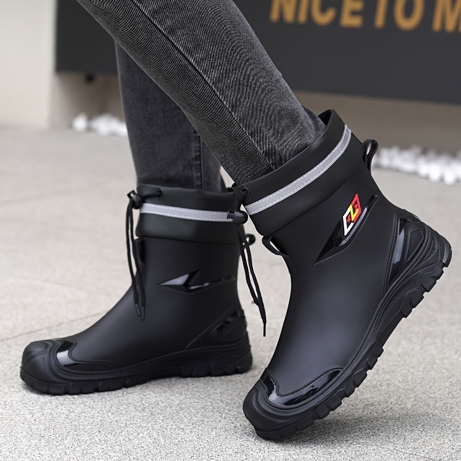 fashionable commuting rain boots with adjustable drawstring and non slip features Product details 2