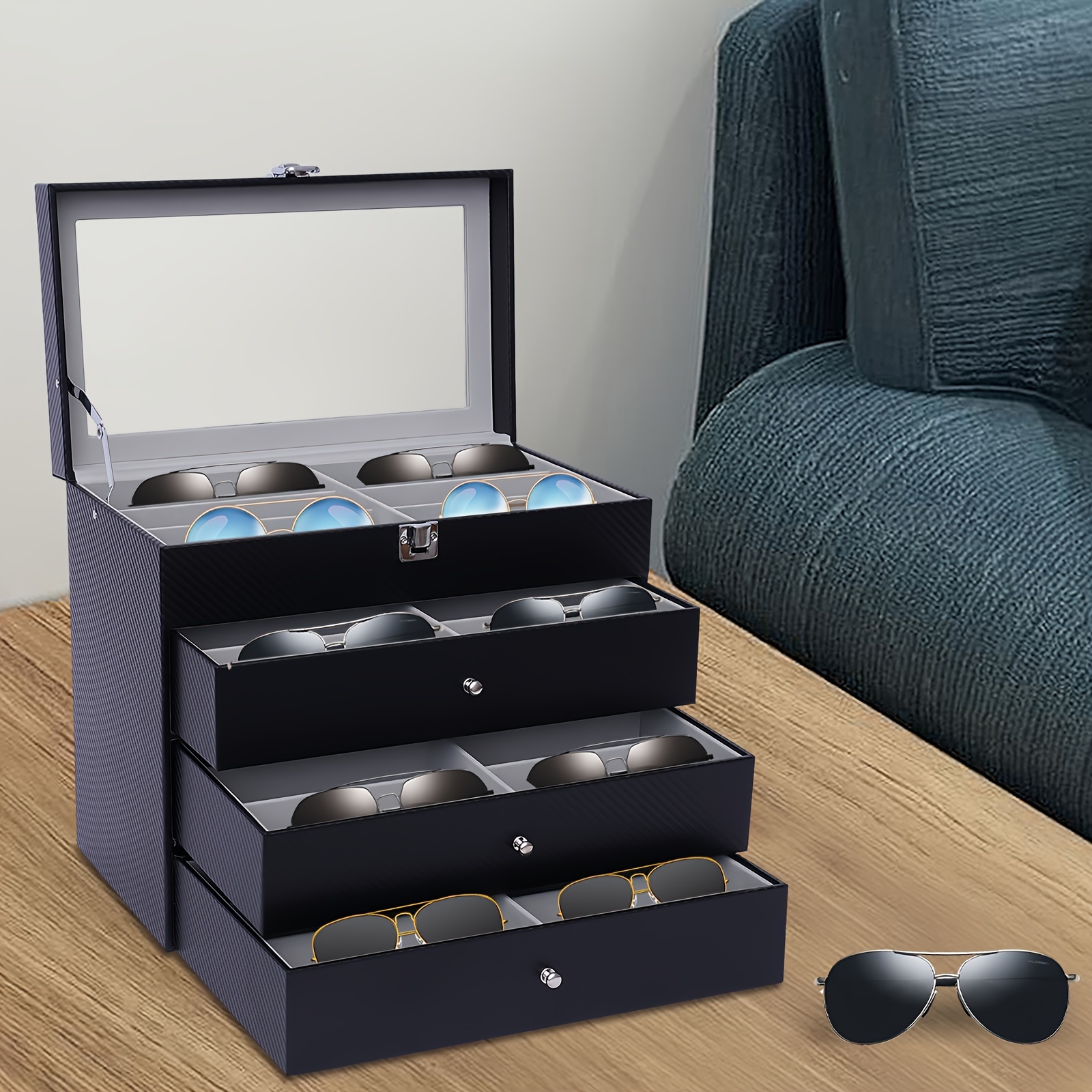 

24 Display Organizer Box For Sunglasses Eyeglass