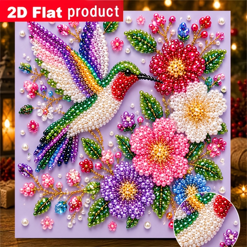 TEMU Nouveau kit de peinture diamant DIY perles colorées, art décoratif diamant coloré et fleur de perle, convient aux débutants, idéal pour la