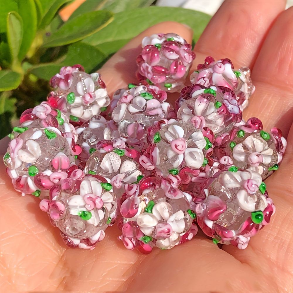 

Annebeads 2pcs Pink & Lampwork Glass Beads, 13mm - Making, Earrings & Bracelets, Loose Crafts, Accessories