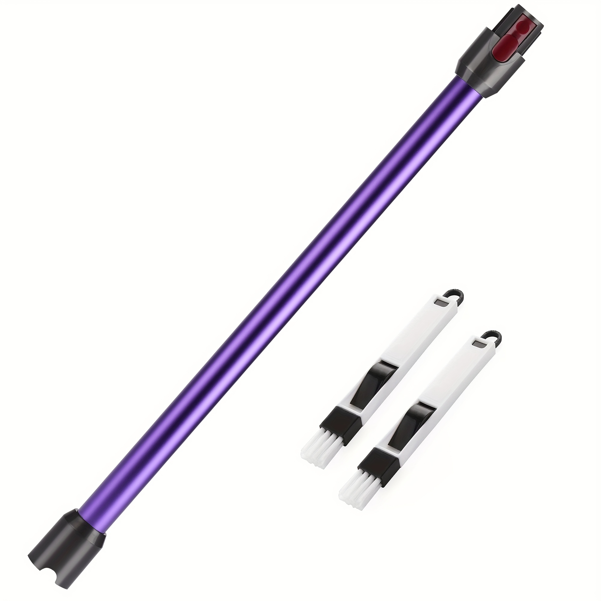 TEMU 보라색 연장 로드 튜브, 진공 청소기 연결 로드를 교체하기 위해 디자인, for dyson V7/V8/V10/V11/V15 진공 청소기와 호환, 단품으로 판매, 진공 청소기 액세서리, (브러시 2개 포함)